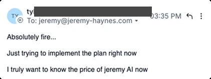 Message about Jeremy AI and the scaling plan