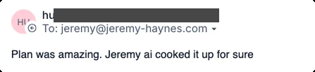 Message about Jeremy AI and the scaling plan